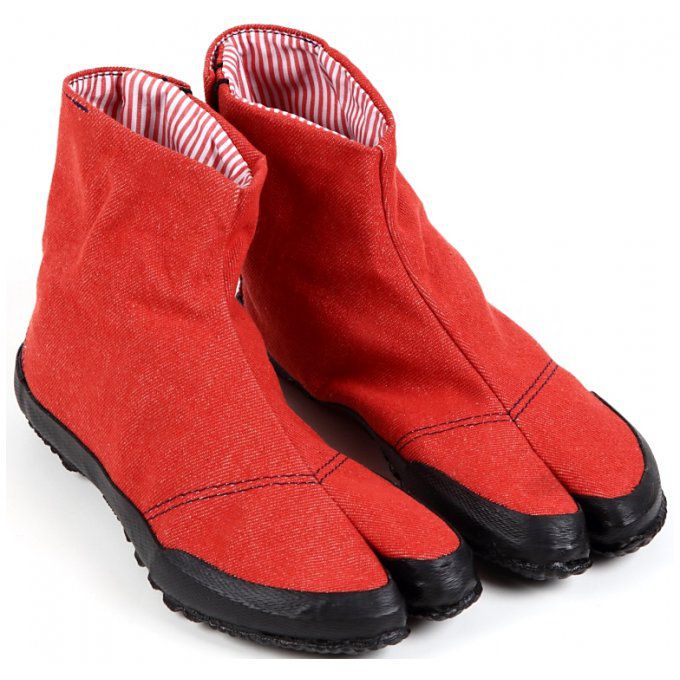 Jikatabi Denim Wamon rouge "HandMade in Japan" (Fait main au Japon)  