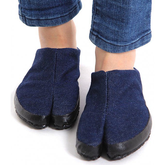 Jikatabi TsuTsukake Denim bleu marine Wamon "HandMade in Japan" (Fait main au Japon)  