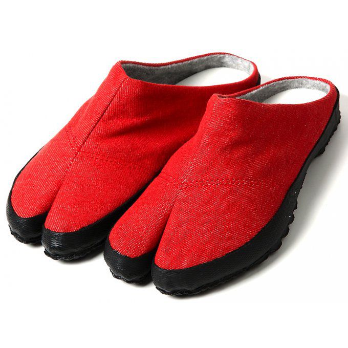 Jikatabi TsuTsukake Denim rouge Wamon "HandMade in Japan" (Fait main au Japon) 