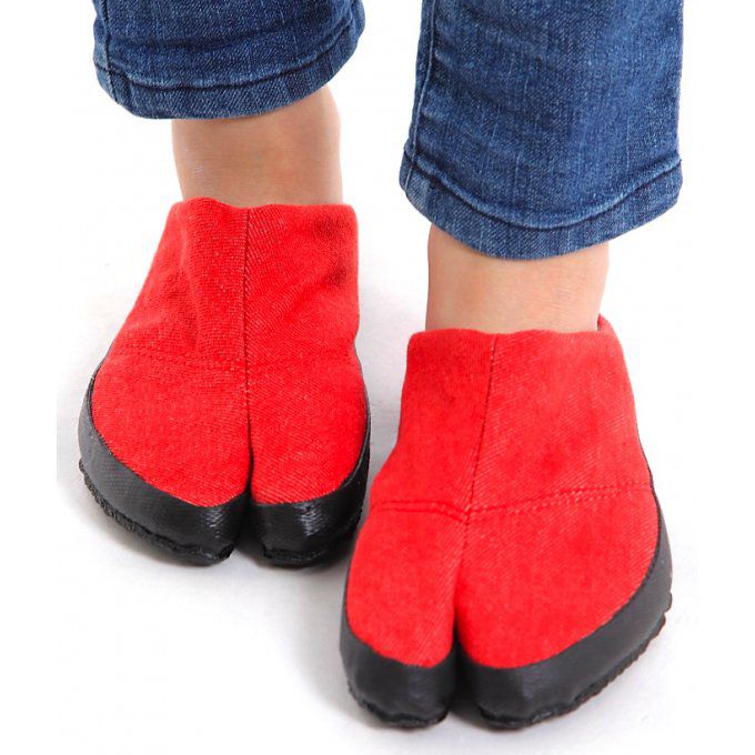 Jikatabi TsuTsukake Denim rouge Wamon "HandMade in Japan" (Fait main au Japon) 