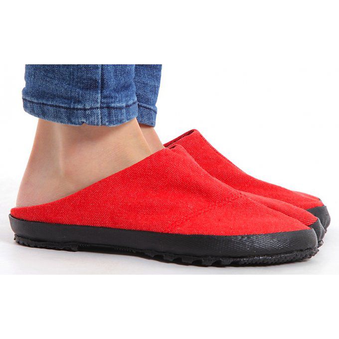 Jikatabi TsuTsukake Denim rouge Wamon "HandMade in Japan" (Fait main au Japon) 