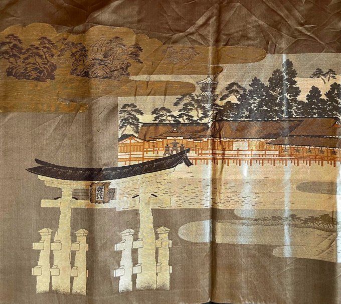 Luxe Antique Haori  japonais soie noire TakanoHane Montsuki Torii Miyajima homme 