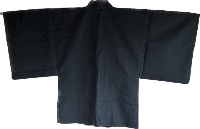 Antique Haori Tsumugi soie bleu indigo Yama no Mura Kurashi homme 