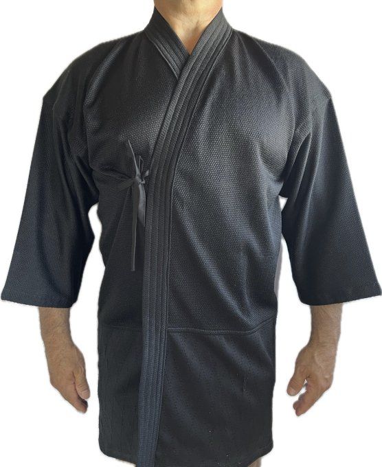 Veste de Kendō polyester Breeze Knit noir, type sashiko – Taille 4.5, idéale pour l’été