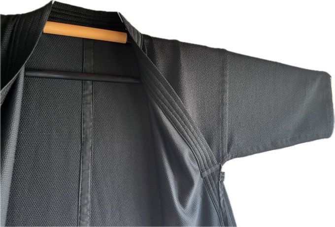 Veste de Kendō polyester Breeze Knit noir, type sashiko – Taille 4.5, idéale pour l’été
