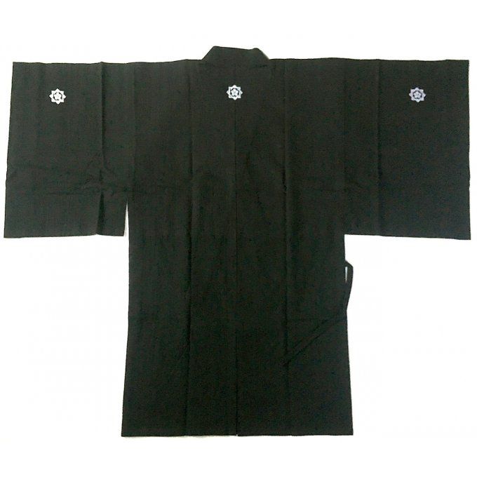 Veste kimono samourai Dogi Ryoma Sakamoto coton noir HandMade in Japan