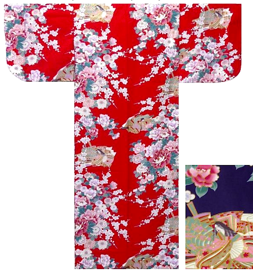 Yukata Hime Botan Temari enfant (Fille) Made in Japan