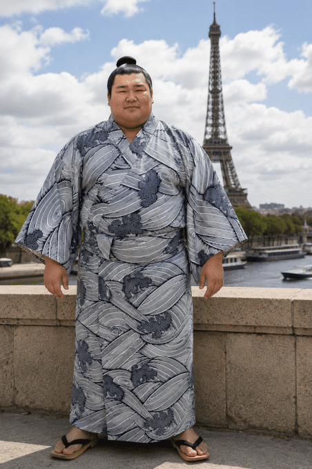 Yukata japonais Nami La vague bleu marine homme "Made in Japan"  