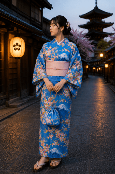 Yukata Sakura Fuji San femme