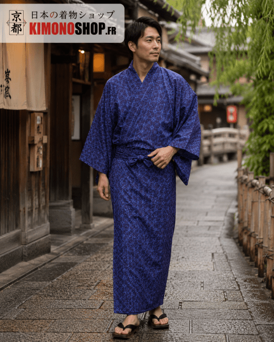 Yukata Waritsuke Komon homme