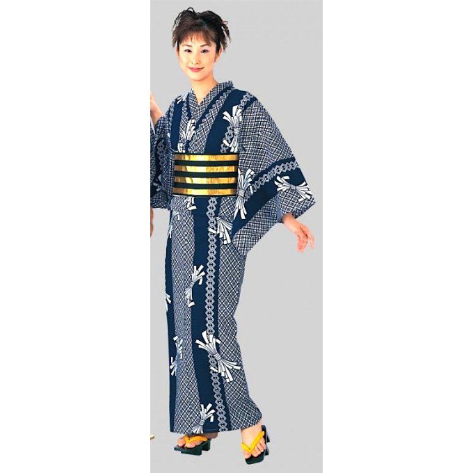 Yukata Odori Tabane Noshi bleu marine femme