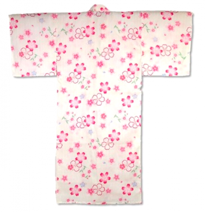 Yukata fleur de cerisier Sakura rose coton femme - Made in Japan