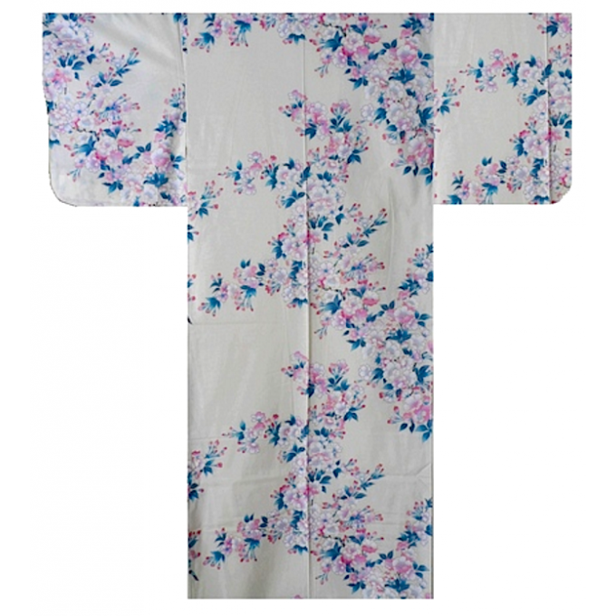 Yukata Shiro Sakura femme "Made in Japan"