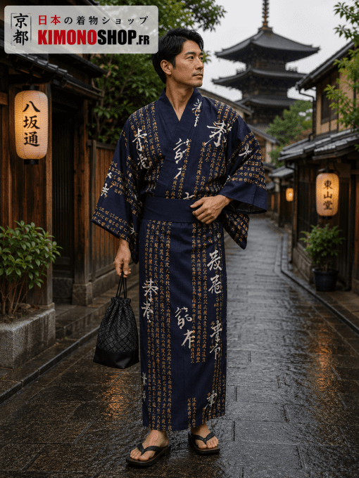 Yukata Shogun Hideyoshi coton homme "Made in Japan"