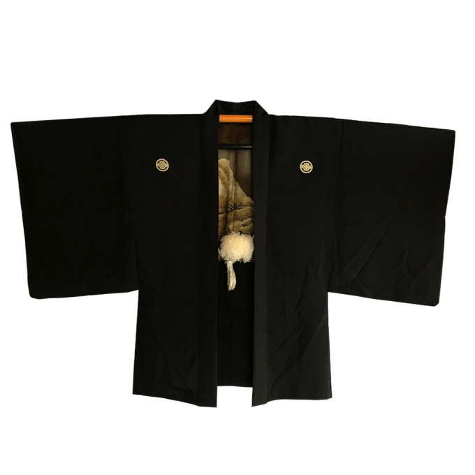 Ancien haori samourai Yuki no Yama Mokko Montsuki homme "Made in Japan"