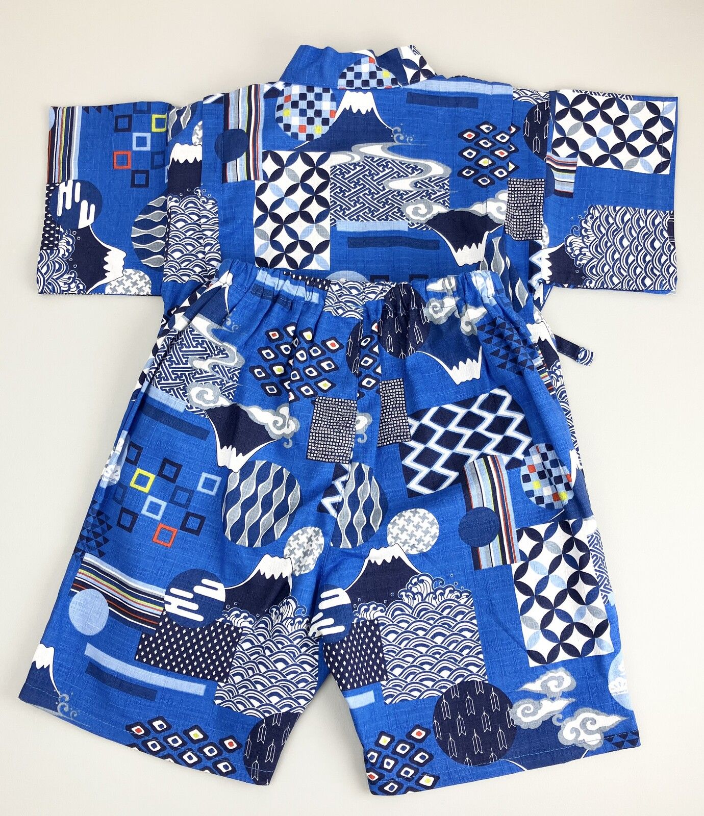 Jinbei japonais Fuji San coton bleu enfant 