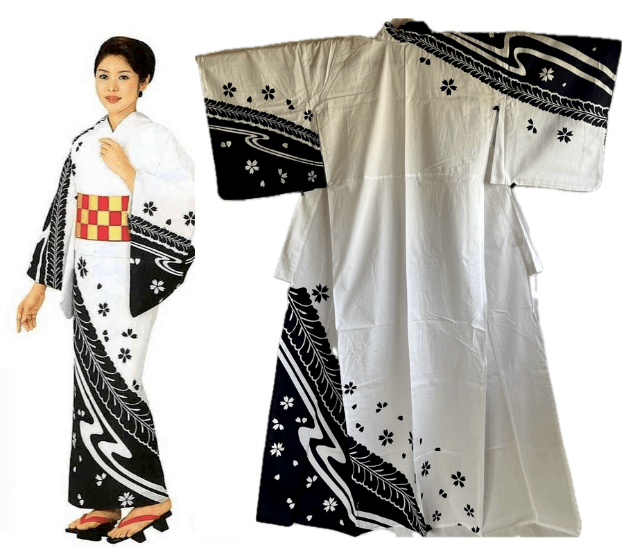 Yukata Odori Sakura Fuji - Blanc & raffiné